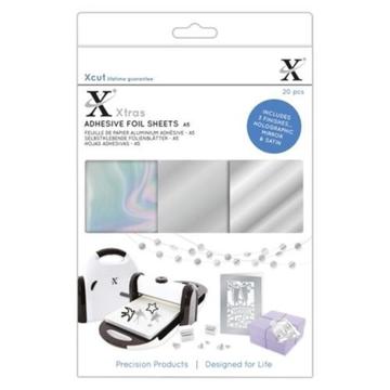 DoCrafts Xcut Xtra's A5 adhesive foil sheets silver 20 stuks