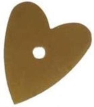 Metalen decoraties hart goud met 6 splitpennen 3,1 cm 6 stuk