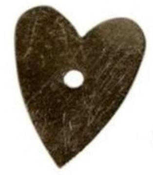 Metalen decoraties hart zilver met 6 splitpennen 3,1 cm 6 s
