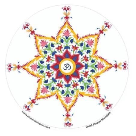 Raamsticker Ohm Flower Mandala