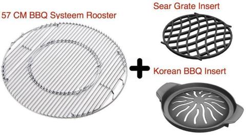 Systeem rooster + Sear Grate + Koreaanse BBQ (voor oa Weber)