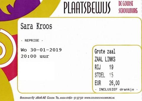 Theater kaarten Sara Kroos (2x)