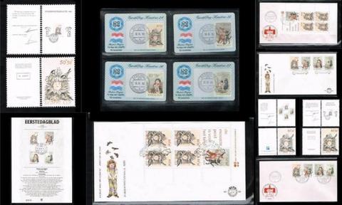 1982-2011 Kinderzegels op FDC, cover, bedankkaart, EDB etc
