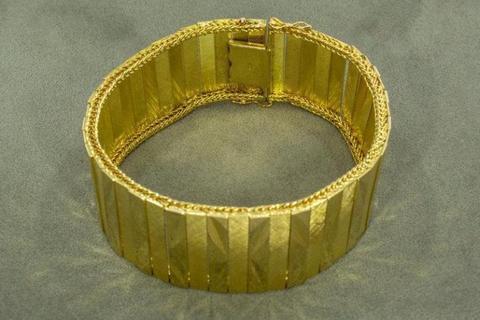 14 karaat brede gouden armband- 19,5 cm