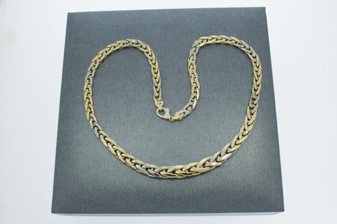 14k bicolor gouden Vossenstaart ketting- 47,5 cm