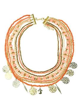 Halsketting Beads Coral, halsketting koraal|oranje|roze