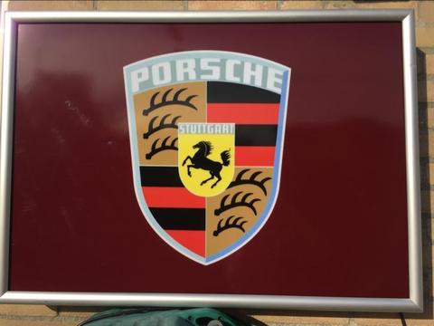 lichtreclame Porsche vintage logo 356 550 reclame verlicht