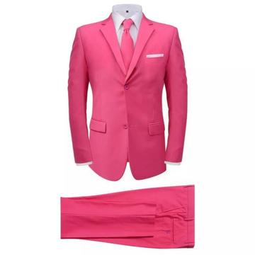 vidaXL Tweedelig pak met stropdas roze mannen maat 52