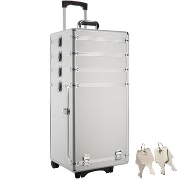 Cosmetica koffer met 4 etages grijs 400720