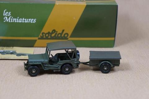 Solido Willy's jeep met aanhangwagen - 1/43 - TOP