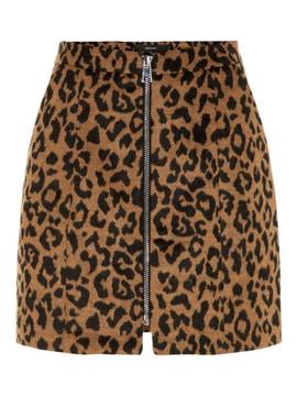 Bruin Vero moda VMJANA LEOPARD HW ZIP SHORT WO Rok (ROKKEN)