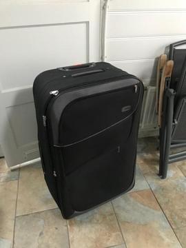 Koffer, zwart, groot, met wieltjes