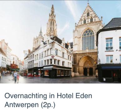 Antwerpen Hotelbon Eden Hotel overnachten voor 2