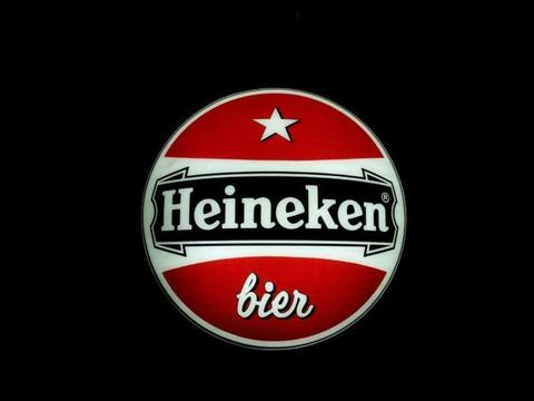 Heineken bier lichtbakschaal met verlichting €100,- 80cm