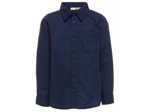 Nieuw Name-it blouse overhemd navy blauw maat 110 & 134/140