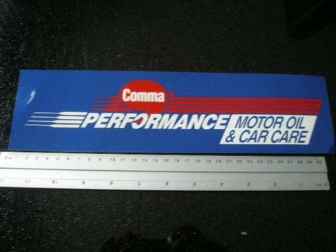 ruit sticker comma performance motor oil & car care logo