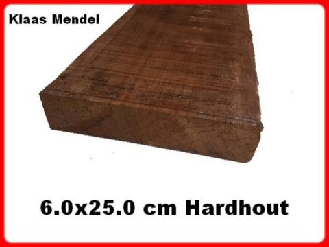 6.0x25.0 cm Balken hardhout