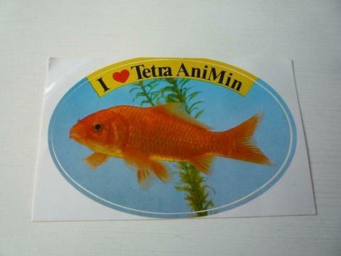 Ovale Sticker I Love Tetra AniMin Goudvis