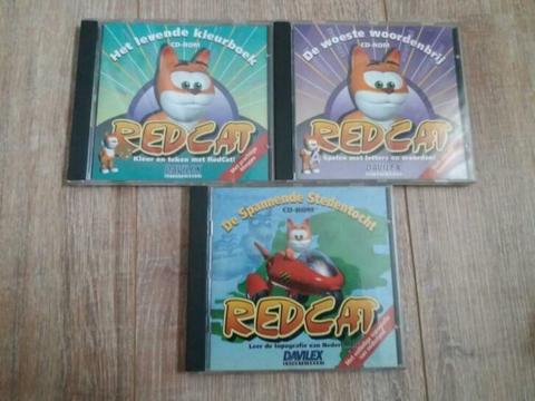3 stuks cd-roms op De pc van Redcat