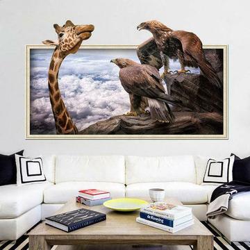 Miico Creative 3D Giraffe Eagles Frame PVC Removable Home