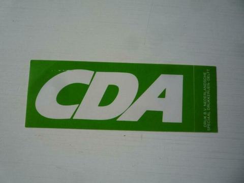 CDA Politieke Partij Rechthoekige Sticker groen