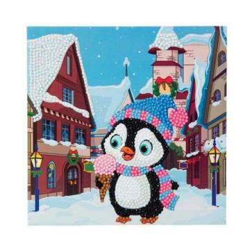 D.I.Y. Craft Buddy Crystal card kit pinguïn met ijsje kaart