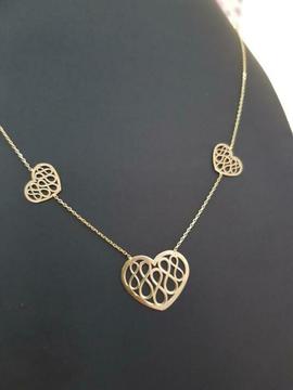14k mooie ketting met harten en infinity tekens