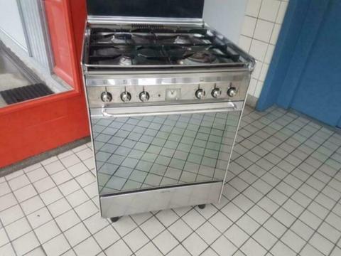 RVS SMEG gasfornuis met oven en wokbrander (60 cm breed!!)