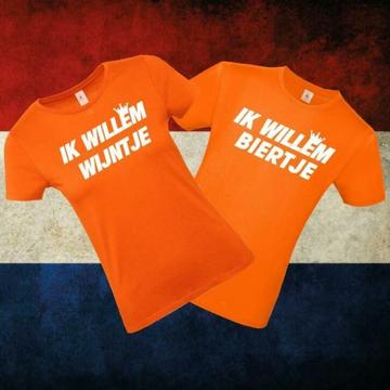 Koningsdag T-Shirt Oranje T-Shirts maat S t/m 3XL