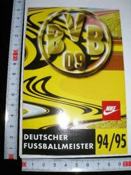 2x sticker bvb09 logo bvb deutscher fussballmeister 94-95