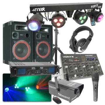 MAX Complete 700W DJ Bluetooth Disco Set met Geluid, Licht e