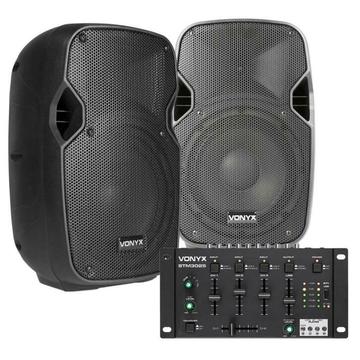 Vonyx DJ set 400W met Bluetooth mixer en twee 8 speakers
