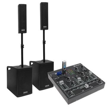 Vonyx VX1050BT mobiele 1150W DJ set met 4-kanaals mixer en k