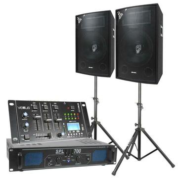 SkyTec Complete 700W DJ Bluetooth Geluidsinstallatie met Sta