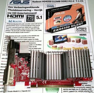 Asus Radeon HD4350 1GB Hyper 512MB DDR2 Low Profile PCI-E