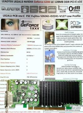 Leadtek Geforce 6200 LE TC 512MB 128MB DDR Low Profile PCI-E