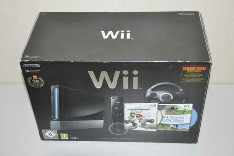 Nintendo Wii Black 25th Anniversary Edition Mario Pack - In