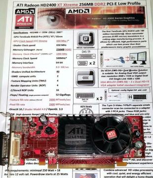 AMD Radeon HD2400 XT 256MB DDR2 DMS-59 Low Profile PCI-E