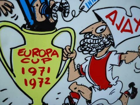 sticker AJAX 1972 Inter Cruijff strip EUROPA CUP cruyff voet