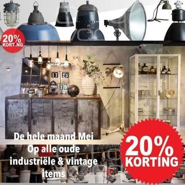 20% korting op alle oude industriele items