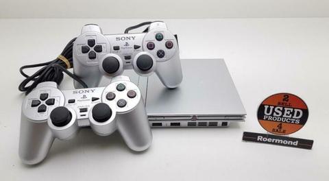 ﻿﻿Sony Playstation 2 Slim Silver Compleet || gebruikt