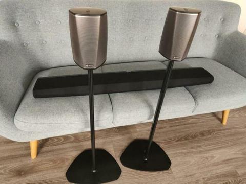 Denon Heos, 2x HS1 with SoundXtra Speaker Stands
