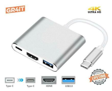 USB C Multiport 3 in 1 Adapter | USB C/HDMI 4k/USB 3