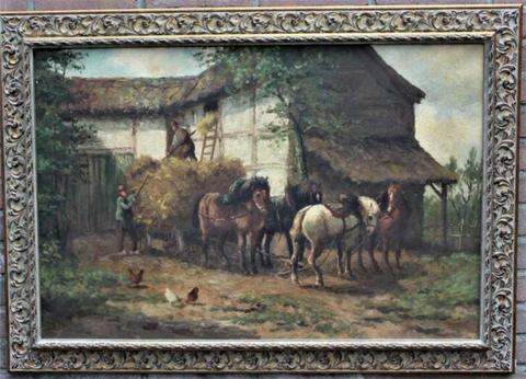 Cor Bouter, ( 1888 - 1966 ) met paard en wagen