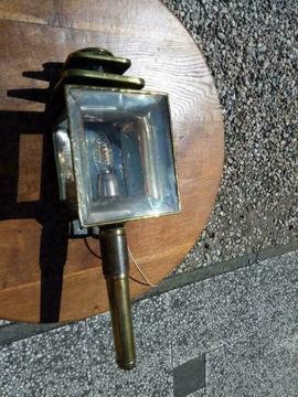 363, antieke koperen koetslamp te koop