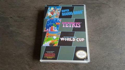 3-in-1 Super Mario Bros Tetris World Cup LEGE univ game case
