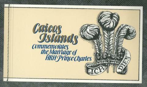 CAICOS 1981 Koninklijk Huwelijk Diana Postzegelboekje, mint