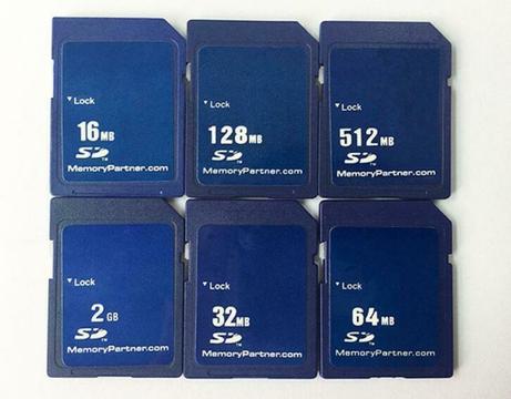 SD Card 16 mb 32 mb 64 mb 128 mb 256 mb 512 mb 1 gb 2 gb SD