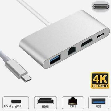 USB C Multiport 4 in 1 Adapter | USB C/HDMI 4k/Rj45
