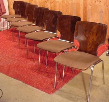 7 Industriele Plywood Design Eetkamerstoelen Vintage Stoelen